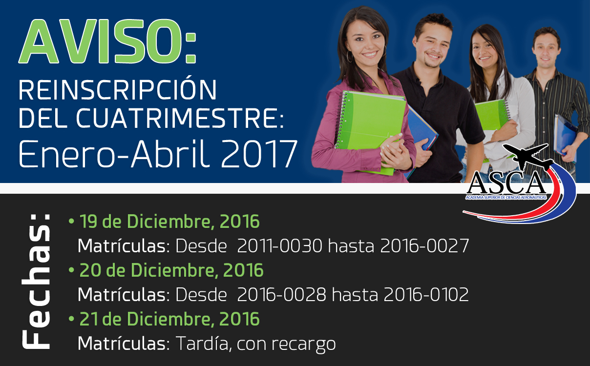 Reinscripción Enero-Abril 2017